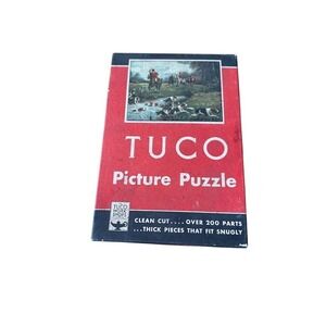 Tuco Picture Puzzle In Full Cry Animals 200+ Pieces 12 x 16 w/ Box vintage